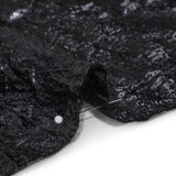 Metallic Gunmetal and Black Abstract Luxury Brocade