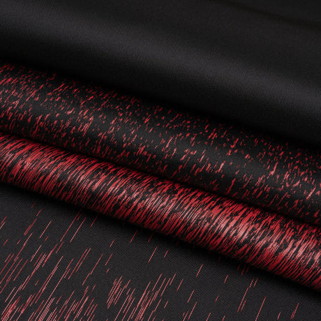Black and Metallic Red Striated Luxury Brocade