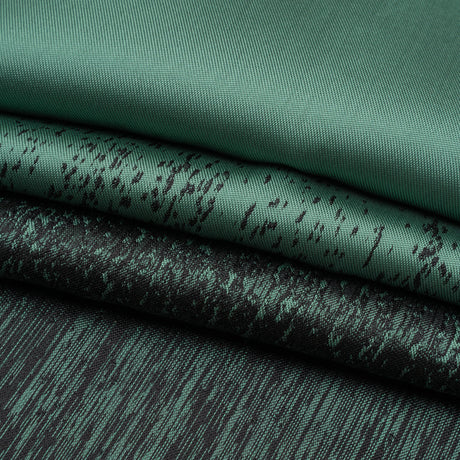 Sea Green and Metallic Black Striated Luxury Brocade