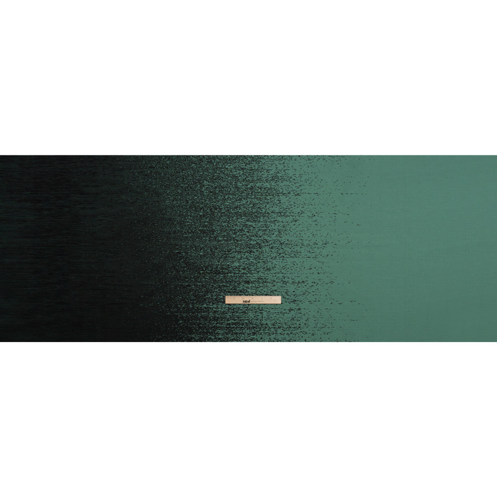 Sea Green and Metallic Black Striated Luxury Brocade