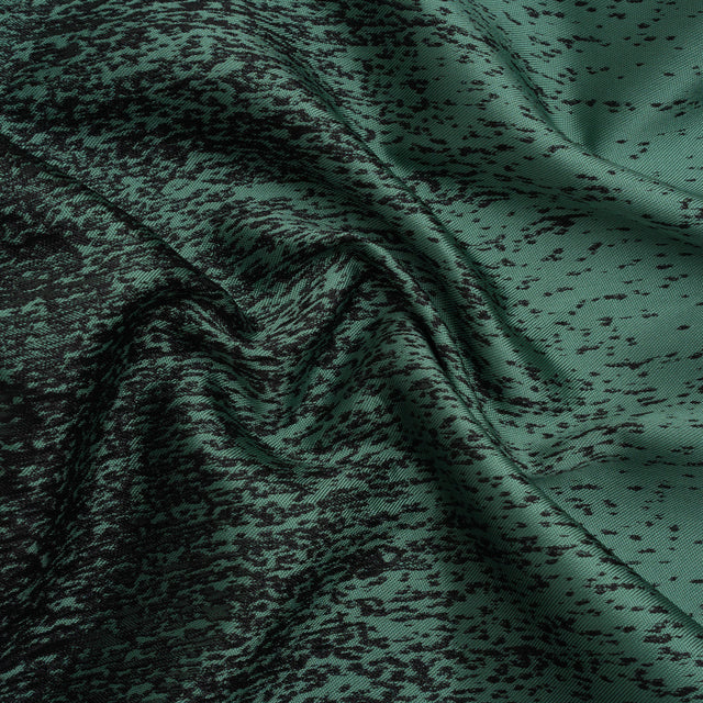 Sea Green and Metallic Black Striated Luxury Brocade