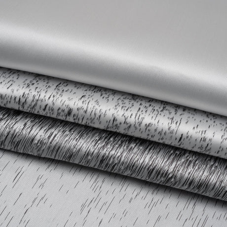 Silver and Metallic Black Striated Luxury Brocade