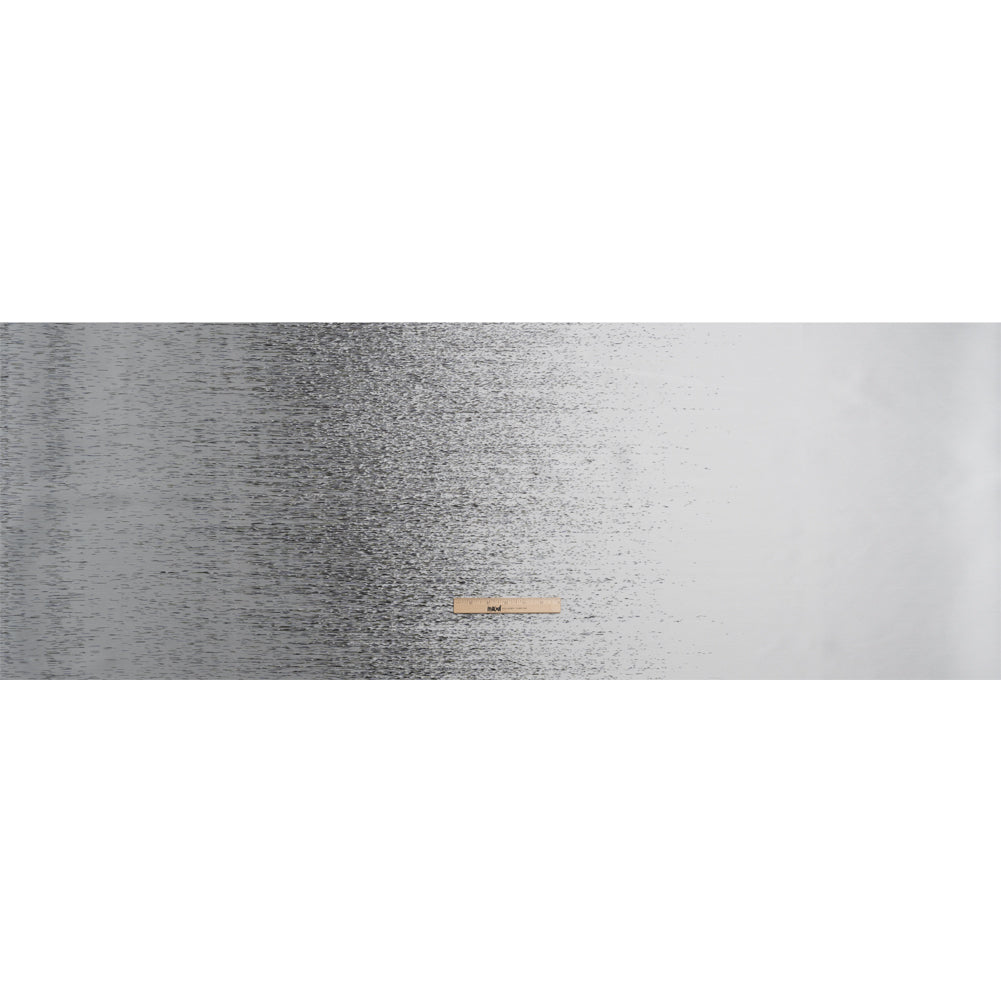 Silver and Metallic Black Striated Luxury Brocade