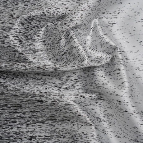 Silver and Metallic Black Striated Luxury Brocade