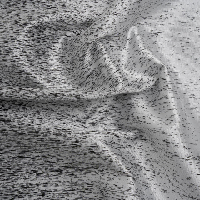 Silver and Metallic Black Striated Luxury Brocade