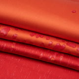 Metallic Red and Orange Spotted Gradient Luxury Brocade