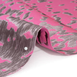 Metallic Hot Pink and Gray Spotted Gradient Luxury Brocade