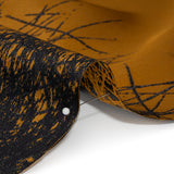 Metallic Black and Dark Gold Crosshatched Gradient Luxury Brocade