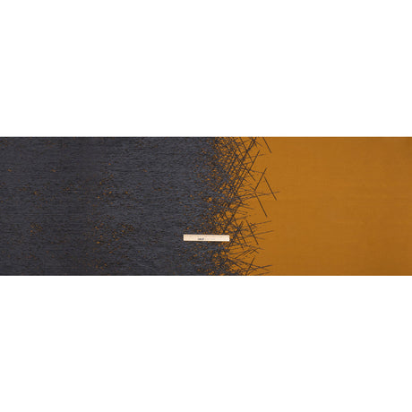 Metallic Black and Dark Gold Crosshatched Gradient Luxury Brocade