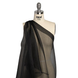 Black Bubbly Crinkled Organza Brocade