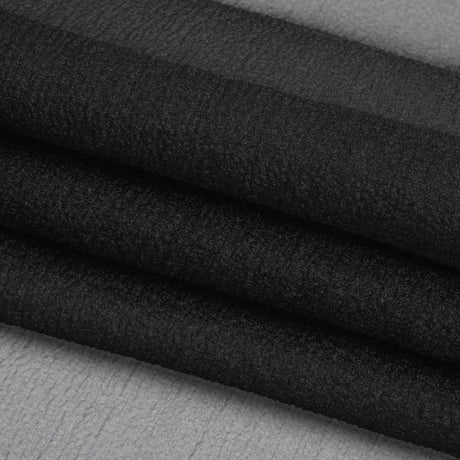 Shimmering Black Bubbly Crinkled Organza Brocade