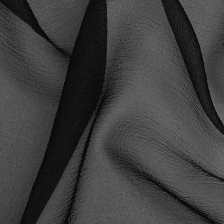 Shimmering Black Bubbly Crinkled Organza Brocade