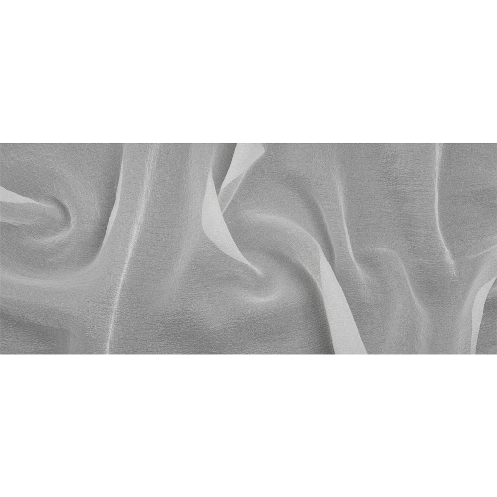 White Iridescent Shimmer Bubbly Crinkled Organza Brocade