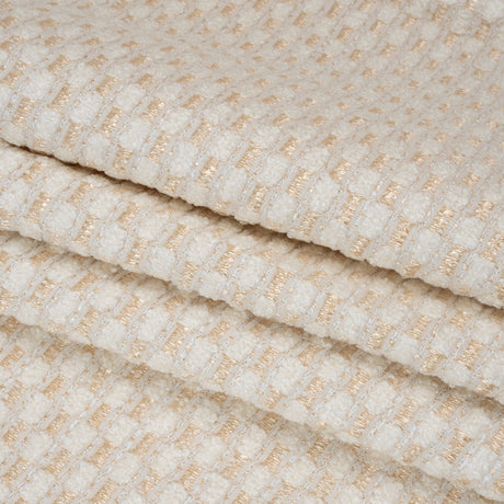 Pearl and White Luminous Checks Upholstery Boucle