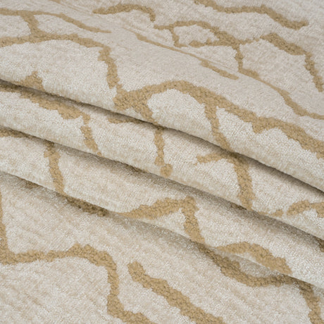Sandstone Abstract Lines Chenille and Boucle Upholstery Jacquard