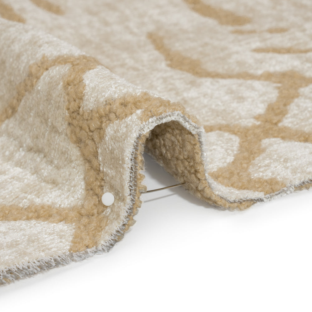 Sandstone Abstract Lines Chenille and Boucle Upholstery Jacquard