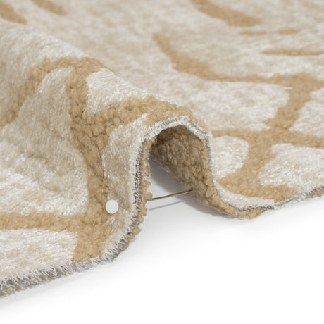 Sandstone Abstract Lines Chenille and Boucle Upholstery Jacquard