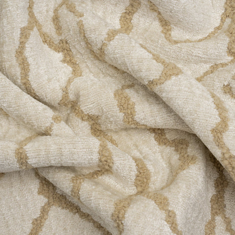 Sandstone Abstract Lines Chenille and Boucle Upholstery Jacquard