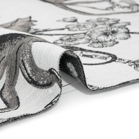 Black Diamond Exotic Pets and Flowers Upholstery Jacquard