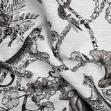 Black Diamond Exotic Pets and Flowers Upholstery Jacquard