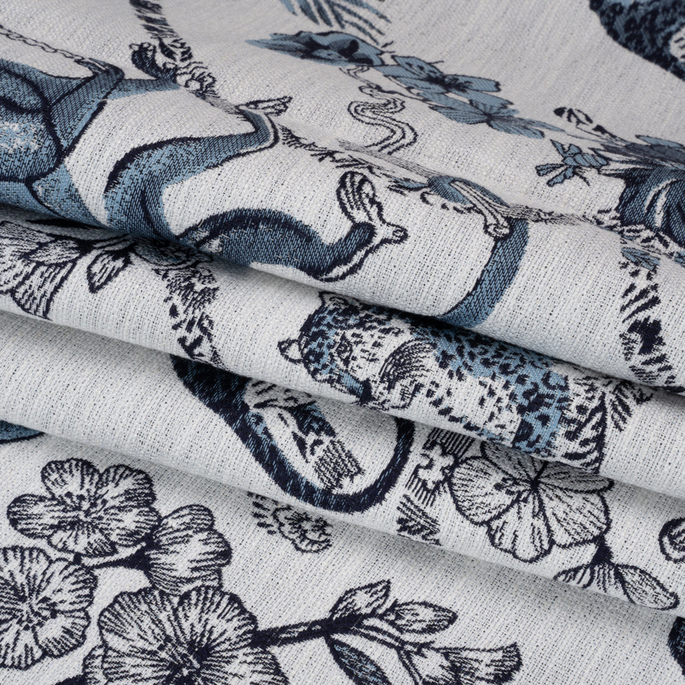 Sapphire Exotic Pets and Flowers Upholstery Jacquard
