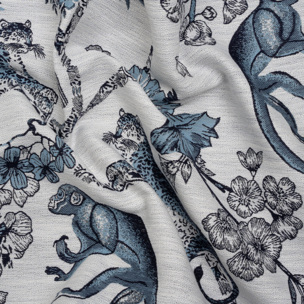 Sapphire Exotic Pets and Flowers Upholstery Jacquard