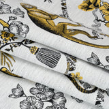 Yellow Topaz Exotic Pets and Flowers Upholstery Jacquard