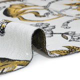 Yellow Topaz Exotic Pets and Flowers Upholstery Jacquard