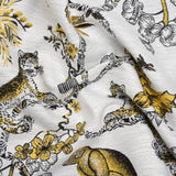 Yellow Topaz Exotic Pets and Flowers Upholstery Jacquard