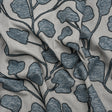 Denim Branches Corded and Embroidered Drapery Woven