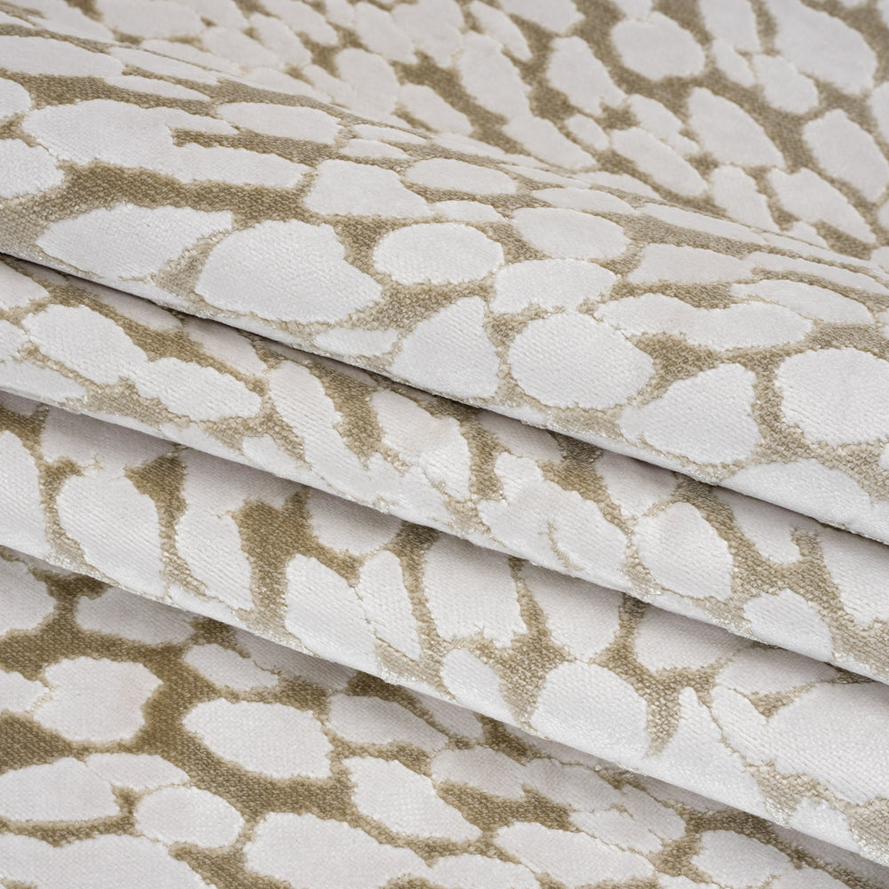 Sandstone Animal Spots Textured Chenille Jacquard