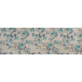 Oatmeal and Blue Fading Bouquet Medium Weight Linen Woven