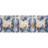 Blue and Gold Suns and Stars Medium Weight Linen Woven
