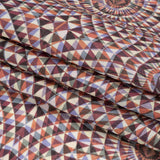 Plum, Forest and Orange Mind Bending Medallions Medium Weight Linen Woven