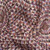 Plum, Forest and Orange Mind Bending Medallions Medium Weight Linen Woven
