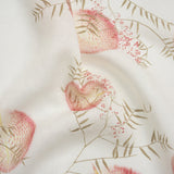 Muted Red, Yellow and Olive Sunny Puffballs Medium Weight Linen Woven