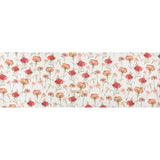 Red and Yellow Elegant Cut Flowers Medium Weight Linen Woven