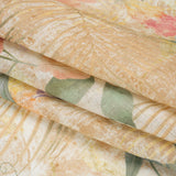 Tan, Rose, and Violet Lilies and Magnolias Medium Weight Linen Woven