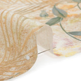 Tan, Rose, and Violet Lilies and Magnolias Medium Weight Linen Woven