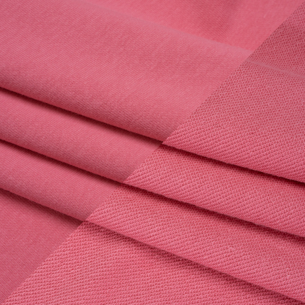 Cotton and Polyester French Terry - Rose Pink - Deadstock