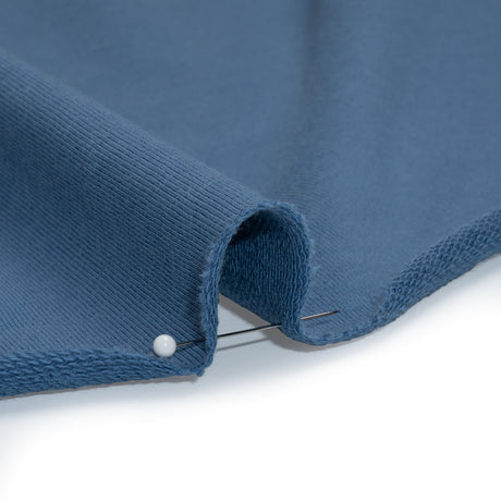 Cotton and Polyester French Terry - Ocean Blue - Deadstock