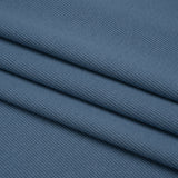 Stretch Cotton 2x2 Rib Knit - Country Blue - Deadstock