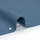 Stretch Cotton 2x2 Rib Knit - Country Blue - Deadstock