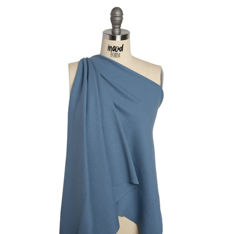 Stretch Cotton 2x2 Rib Knit - Country Blue - Deadstock