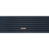Stretch Modal and Cotton Jersey - Navy, Beige and Dark Teal Geometric Stripes - Deadstock