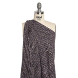 Light Pink, Black and Silver Metallic Fringe Acrylic Boucle Woven