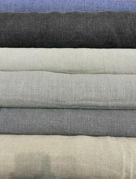 Highland Blue 100 Percent Belgian Linen Fabric - Blue, Woven, 54" Width (1 Yard)
