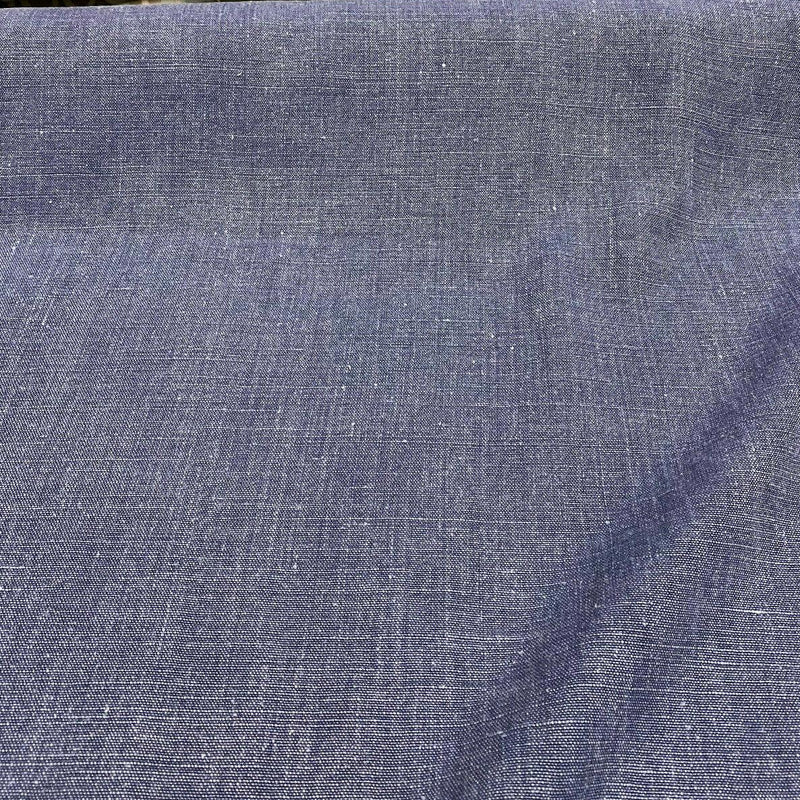 Highland Blue 100 Percent Belgian Linen Fabric - Blue, Woven, 54" Width (1 Yard)