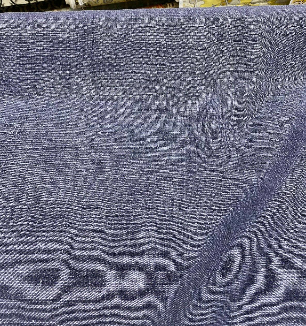 Highland Blue 100 Percent Belgian Linen Fabric - Blue, Woven, 54" Width (1 Yard)
