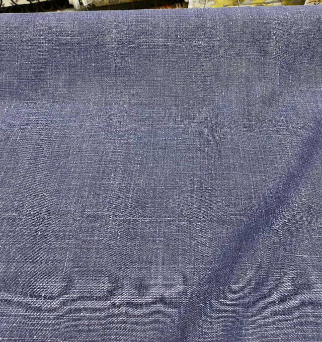 Highland Blue 100 Percent Belgian Linen Fabric - Blue, Woven, 54" Width (1 Yard)